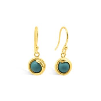 Turquoise Yellow Gold Timeless Drop Earrings