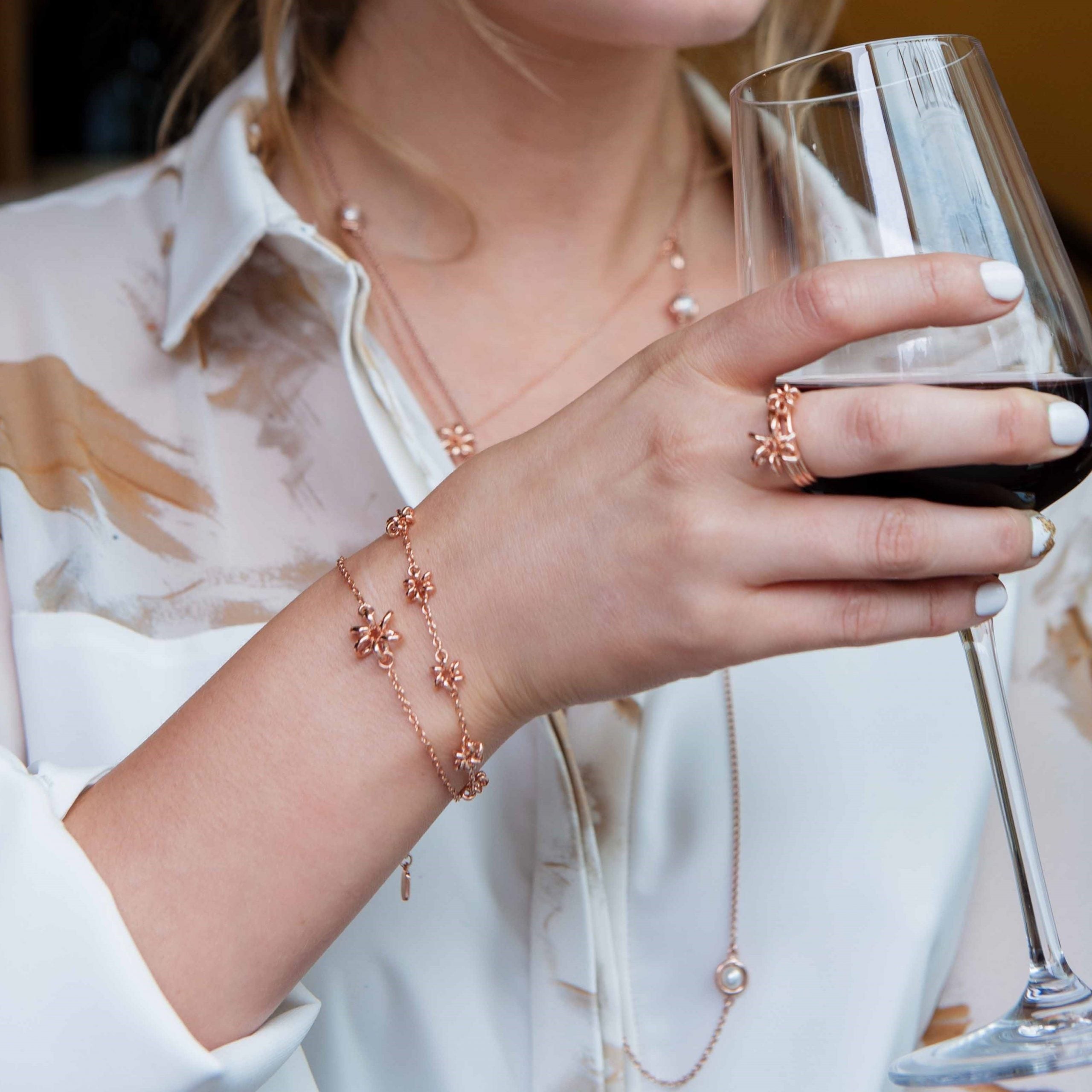Women's delicate bracelet top