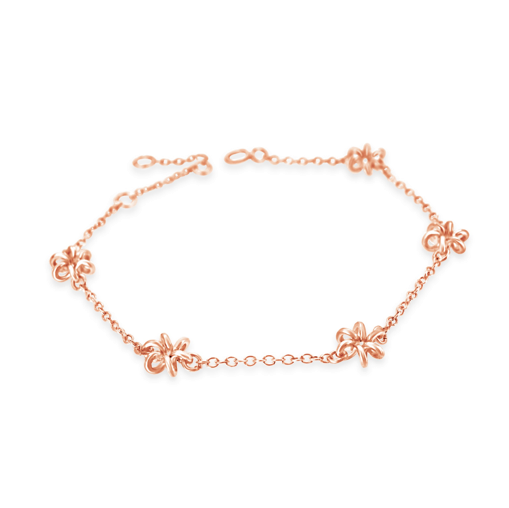 Rose Gold Dainty Daisy Chain Flower Delicate Bracelet Unique Design for women Gifts for her Maree London Jewellery British Designer
