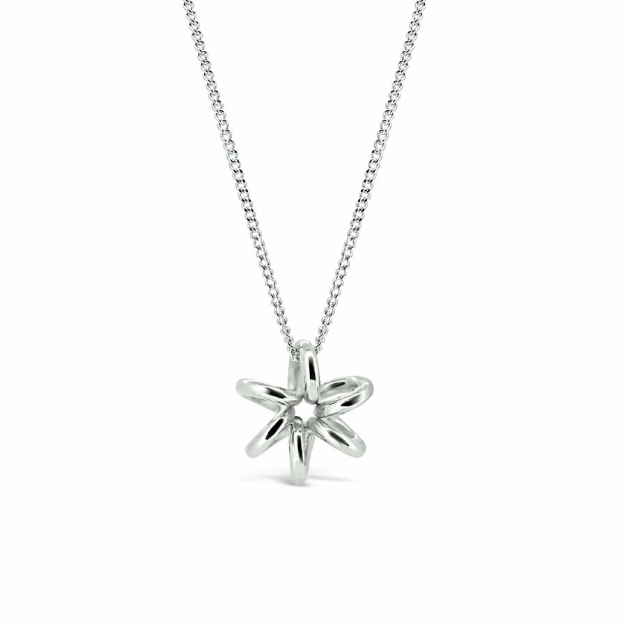 Sterling Silver Delicate Daffodil Flower Pendant Necklace Design for women Gifts for her Maree London Jewellery British Designer