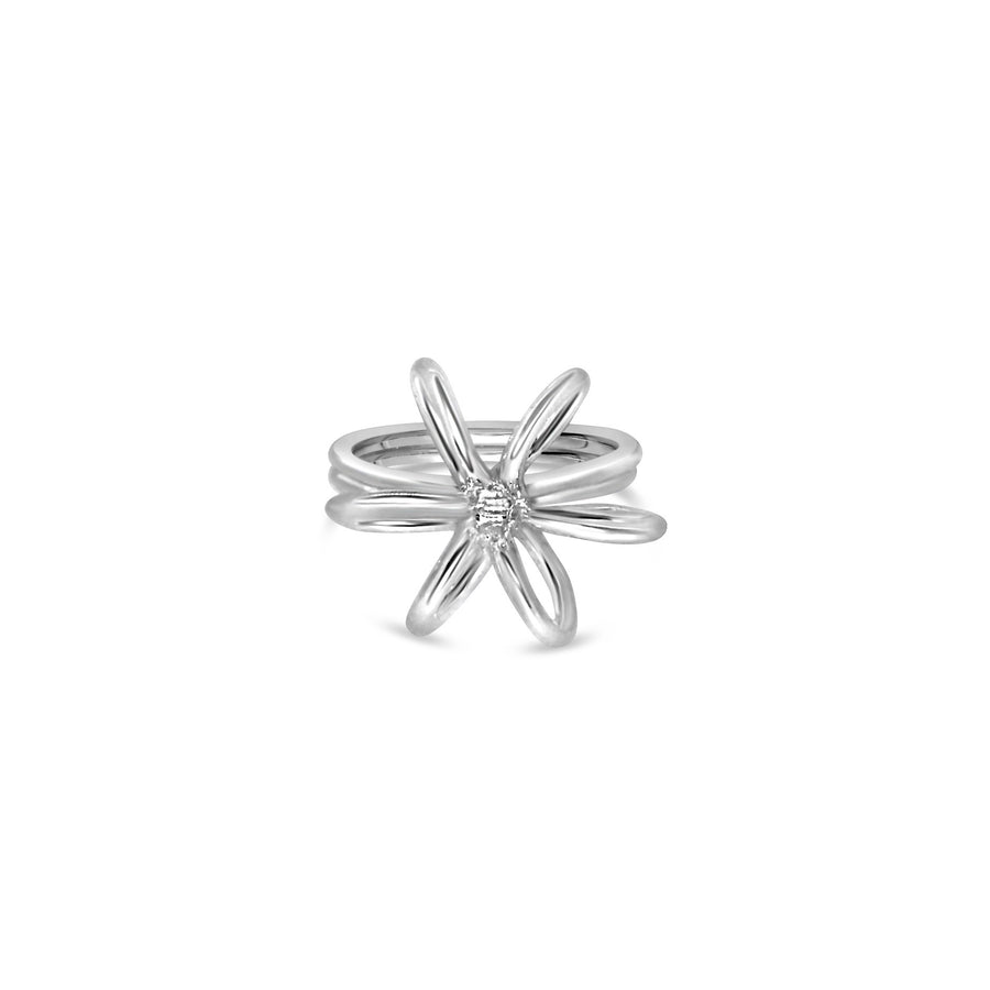 Sterling-Silver-Lily-Flower-Rings-Unique-Design-LISR-for-women-Gifts-for-her-Maree-London-Jewellery-British-Designer-Front-View
