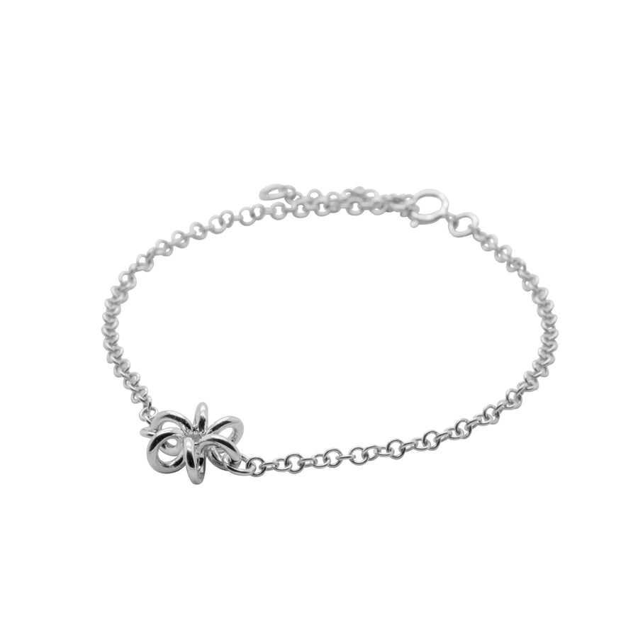 Sterling Silver Daffodil Flower One Charm Delicate Bracelet Unique Design for women Gifts for her Maree London Jewellery British Designer