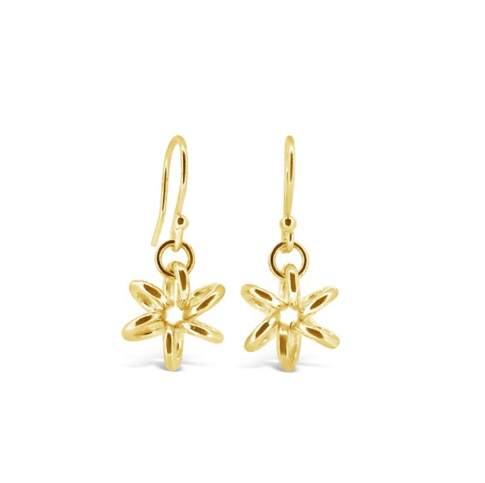 Yellow Gold Daffodil Flower Drop Earring Unique-Design for women Gifts for her Maree London Jewellery British Designer