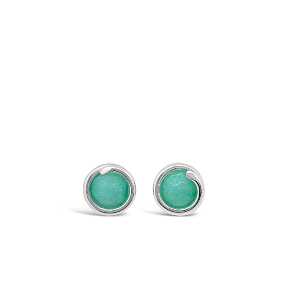 Aqua-Jade-Delicate-Sterling-Silver-Stud-Earring-SSSEAJ-6mm-round-Aqua-Jade-set-in-simple-setting-Maree London-Jewellery