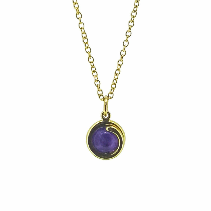 Gold-Amethyst-Delicate-Pendant-Necklace-SYGPAM-6mm-round-amethyst-set-in-simple-setting-Maree London-Jewellery-Font-view