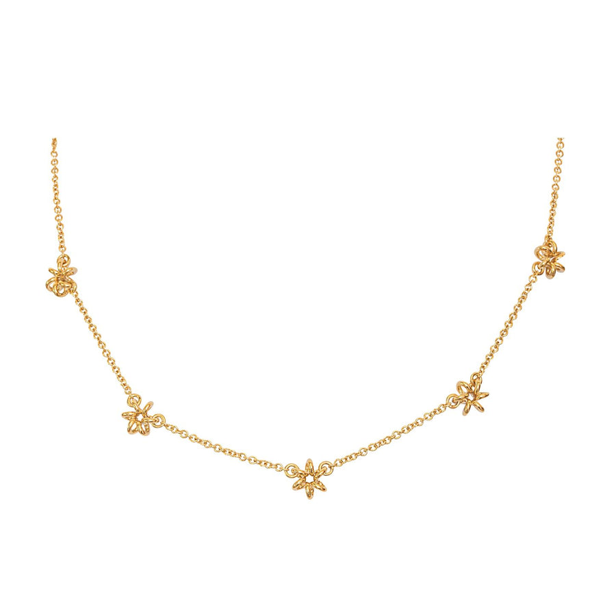 Daisy Chain Yellow Gold Necklace