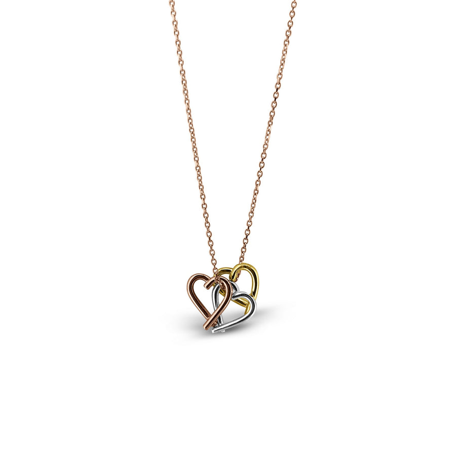 Mixed-Metal-Sterling-Silver-Gold-Rose-Gold-Delicate-Ture-Love-Heart-3-Stacking-Pendant-Necklace-Design-for-women-Gifts-for-her-Maree-London-Jewellery-British-Designer