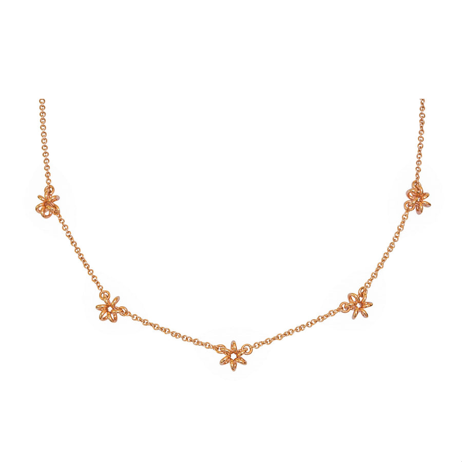 Rose Gold Delicate Daisy Chain Flower Necklace Design for women Gifts for her Maree London Jewellery British Designer