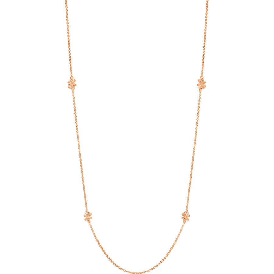 Rose Gold Delicate Long Daisy Chain Layered Chain Flower Long Layered Necklace Design for women Gifts for her Maree London Jewellery British Designer