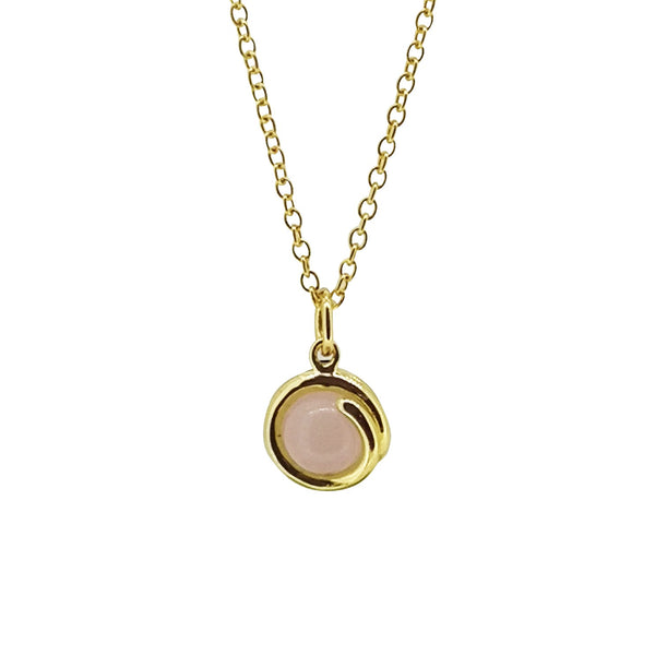 Rose Quartz Necklace Rose Quartz Pendant Necklace Gold Rose