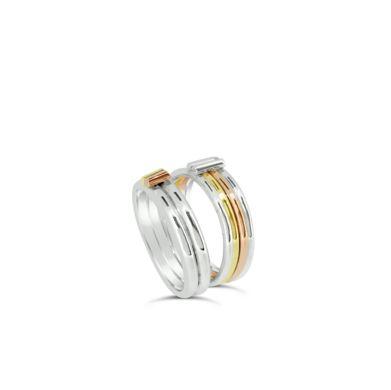 Mixed-metal-wedding-ring-band-white-gold-yellow-gold-rose-gold-for-her-for-him-Maree-london-jewellery-designer