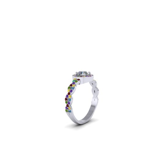 rainbow multi colours-twist Ring-holo-Engagement-Ring-for-her-maree-london-jewellery