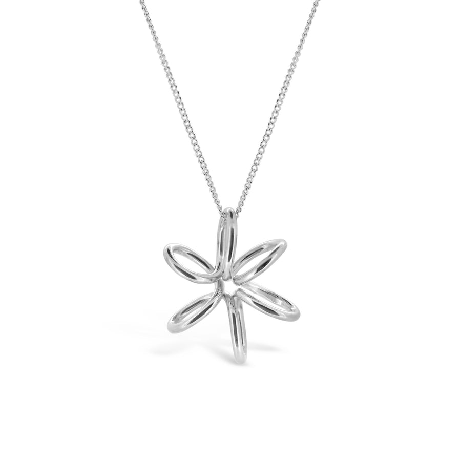 Sterling Silver Beauiful Lily Flower Pendant Necklace Design for women Gifts for her Maree London Jewellery British Designer