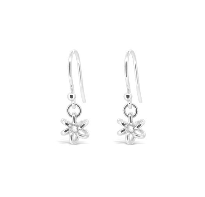 Sterling Silver Daisy Flower Drop Earrings Unique Design for women Gifts for her Maree London Jewellery British Designer