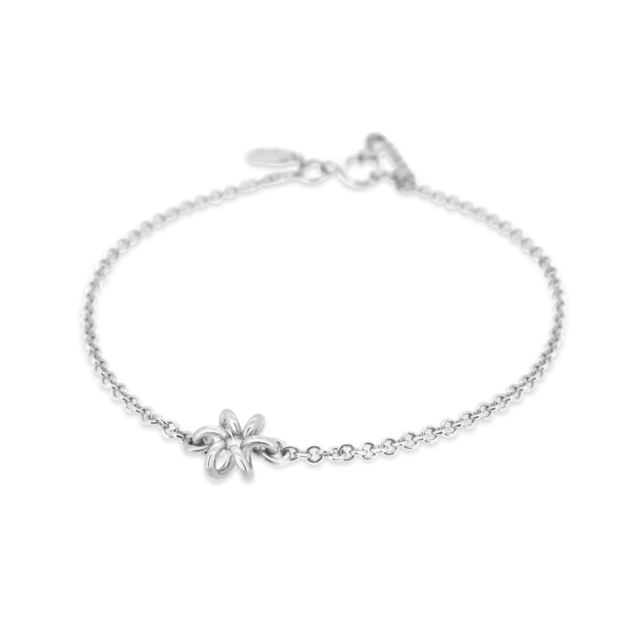 Sterling Silver Daisy Flower One Charm Delicate Bracelet Unique Design for women Gifts for her Maree London Jewellery British Designer