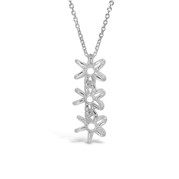 Sterling-Silver-Delicate-Daffodil-Flower-3-Drop-Pendant-Necklace-DFSDP-Design-for-women-Gifts-for-her-Maree-London-Jewellery-British-Designer