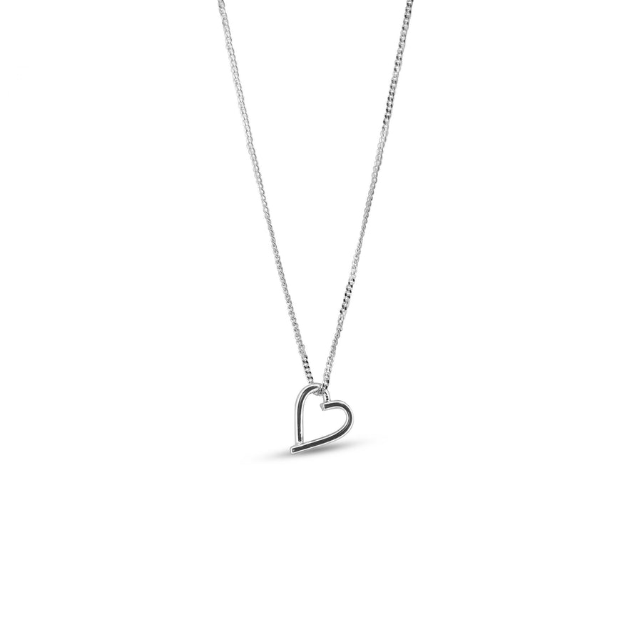 2 Sterling Silver Delicate Ture Love Heart Hanging from chain Pendant Necklace Design for women Gifts for her Maree London Jewellery British Designer