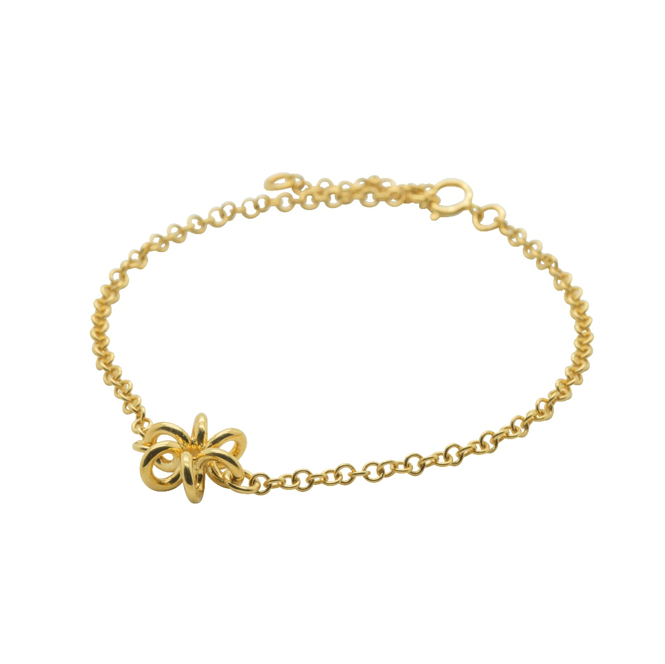 Yellow-Gold-Daffodil-Flower-One-Charm-Delicate-Bracelet-Unique-Design-DFYGOB-for-women-Gifts-for-her-Maree-London-Jewellery-British-Designer
