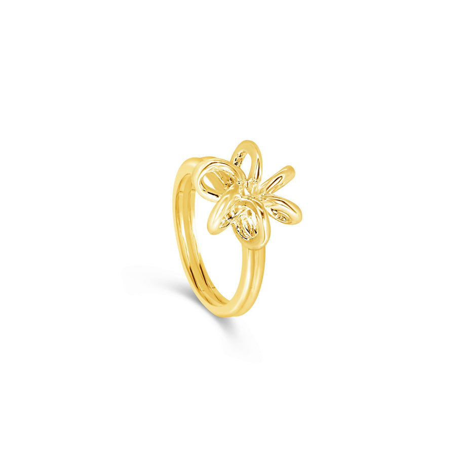 Yellow Gold Daffodil Flower Rings Unique Design for women Gifts for her Maree London Jewellery British Designer