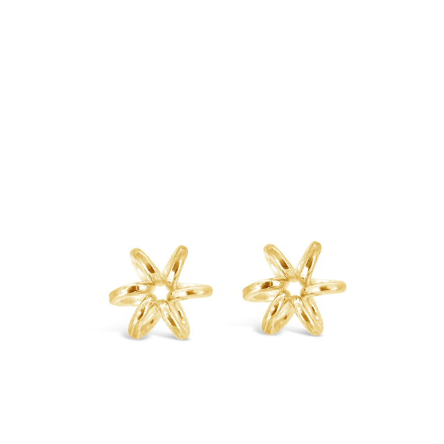 Yellew Gold Daffodil Flower Stud Earring Delicate Design for women Gifts for her Maree London Jewellery British Designer