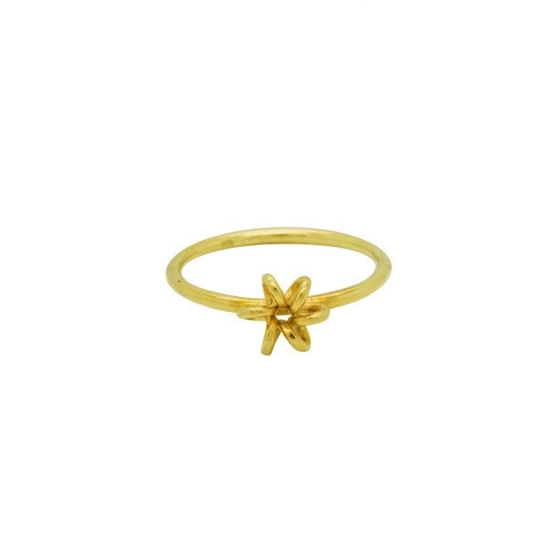 Yellow Gold Daisy Flower Rings Unique Design for women Gifts for her Maree London Jewellery British Designer Front View