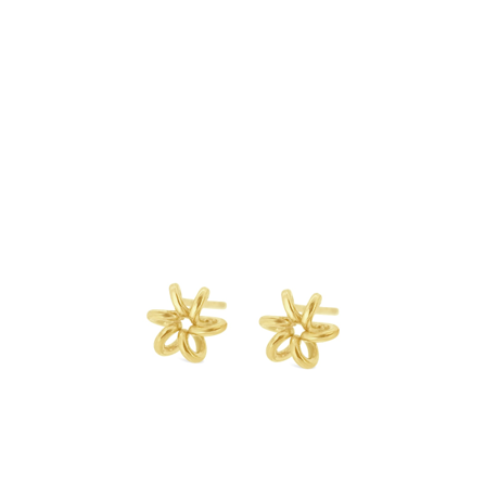 Yellew Gold Daisy Flower Stud Earring Delicate Design for women Gifts for her Maree London Jewellery British Designer
