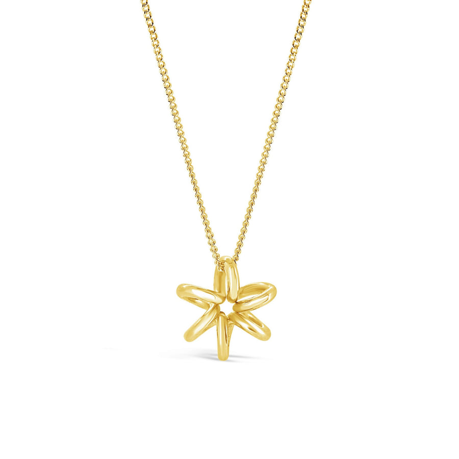 Yellow Gold Delicate Daffodil Flower Pendant Necklace Design for women Gifts for her Maree London Jewellery British Designer