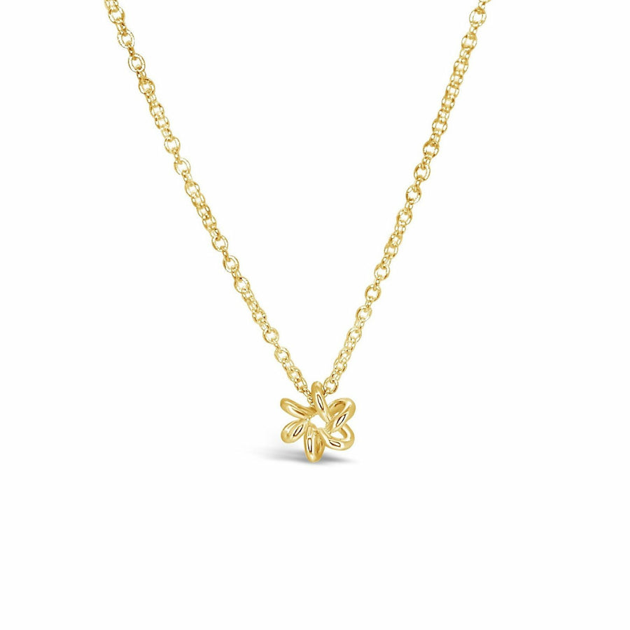 Yellow Gold Delicate Daisy Flower Pendant Necklace Design for women Gifts for her Maree London Jewellery British Designer